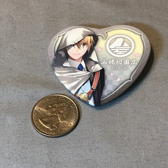 Touken Ranbu Yamanbagiri Kunihiro heart pin button - Picture 3 of 3